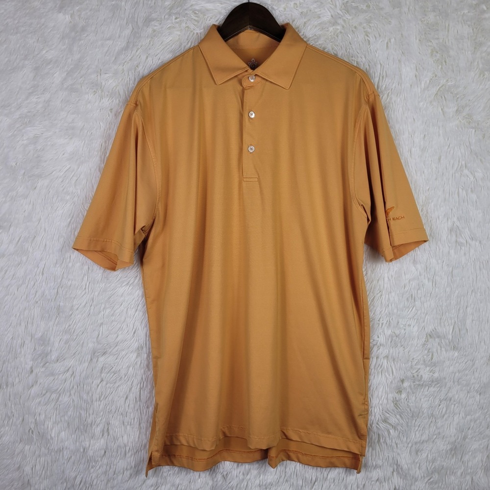 Turtleson Tour Performance Polo Shirt Mens Large Orange Monarch‎ Beach Golf L